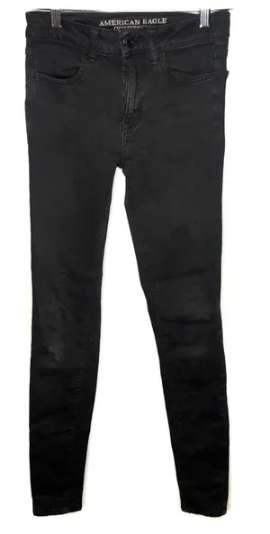 American Eagle black high rise jegging jeans pockets stretch everyday capsule XS thumbnail 1