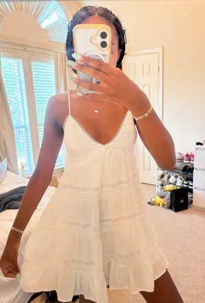 Altar’d state white dress Beautiful Details - SAME DAY SHIPPING & OPEN TO OFFERS🤗🤗 #altardstate #sororityrush thumbnail 1