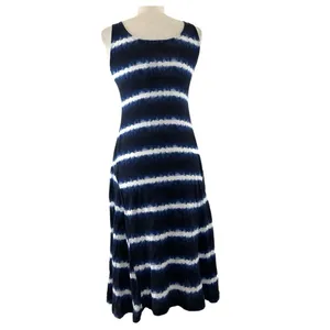 Lauren Ralph Lauren Sundress Sleeveless Striped Blue‎ White Linen Size Small thumbnail 3