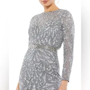 Mac Duggal 5521 Sequin Beaded Midi Sheath Dress Size 8 NWT‎ thumbnail 3