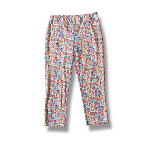 Jude Connally Colorful Village Print Knit‎ Pants Womens Size L Made in USA thumbnail 2