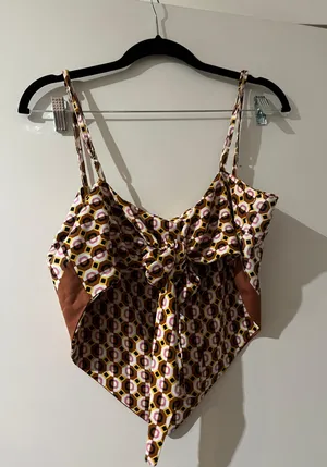 Mirrou Bandana Top Brown Yellow Black And Pink thumbnail 2