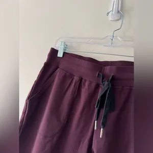 Zyia Active Unwind Joggers Activewear‎ Drawstring Pockets Plum Maroon Stretch thumbnail 2