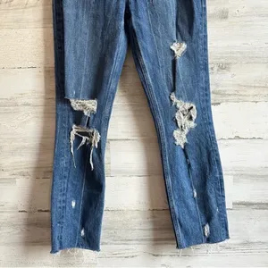 Abercrombie & Fitch High Rise‎ Mom Jeans Sz 24/00R Full Length Medium Wash Denim thumbnail 4