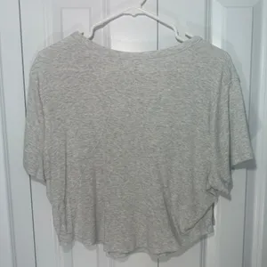 All in Motion T-Shirt Womens XXL Gray Ribbed Knit Cropped Crew Flowy Soft‎ Top thumbnail 4