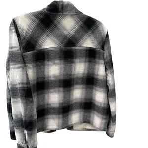 Lucky Brand jacket flannel shacket Cotton Fleece Lined Sweater Jacket size M thumbnail 2