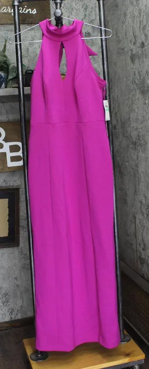 CeCe Womens Halter Maxi Dress DC93110092Z Fuchsia Pink 8 thumbnail 1