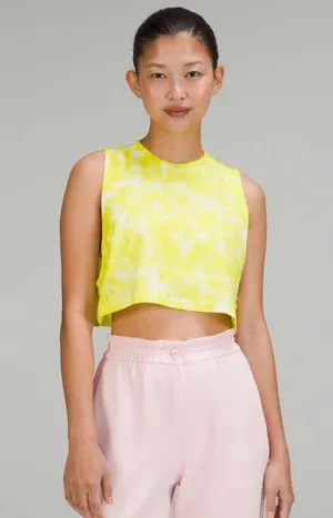 Lululemon All Yours Cropped Cotton Tank Top *Tie Dye size 8 in Marmoleado Tie Dye Highlight Yellow thumbnail 1