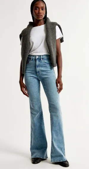 Abercrombie Ultra High-Rise Stretch Flare Jeans thumbnail 1