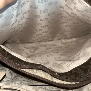 Michael Kors Dark Brown and Tan Logo Tote thumbnail 16