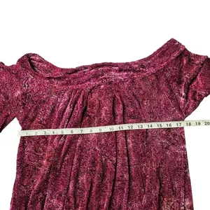 Free‎ People Ginger Berry Velvet Off The Shoulder Top thumbnail 4