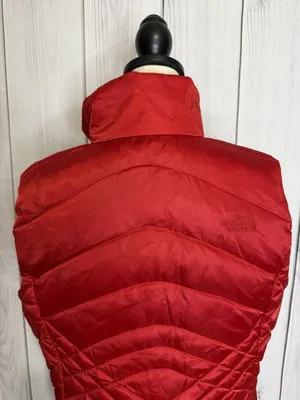The North Face Aconcagua 550 Down Puffer Vest Womens Sz L Red Full Zip Quilted thumbnail 9