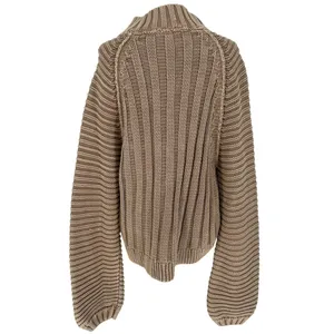 Free People‎ Sweetheart Chunky Knit Mockneck Sweater Sandcastle L thumbnail 10