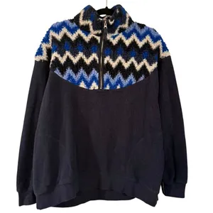 Aerie cozy Sherpa chevron oversized pullover size M thumbnail 9