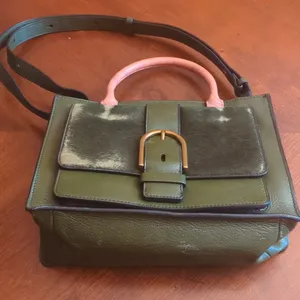 FossilWomen's Green Allie Leather Satchel Purse Handbag thumbnail 3