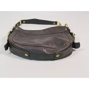 Vintage Y2K Coach Leather Hobo Bag Brown Gold Hardware Shoulder Purse Zip 2000s thumbnail 6