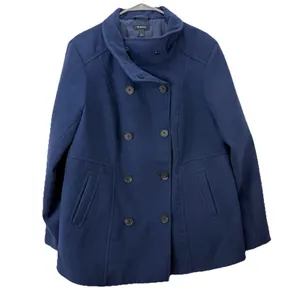 Torrid Navy Blue‎ Double Breasted Pea Coat Pockets Size 1X thumbnail 6
