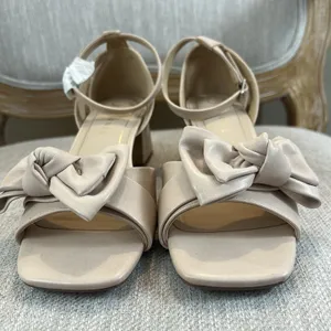 Journee Zevi Blush Bow Block Heels Sandals 8.5M Coquette Balletcore Bridal thumbnail 5