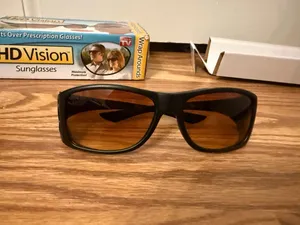 HD Vision Wrap Around Sunglasses Brown Black thumbnail 8