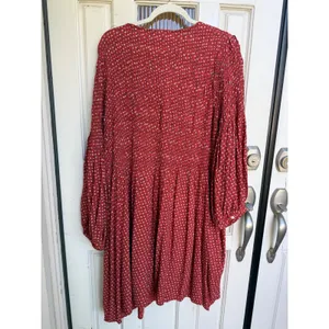 Madewell Red Floral Challis Button-Front Mini Dress in Tiny‎ Daisy Size 1X NWT thumbnail 2