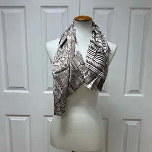 Unisex Italian Paisley Silk Scarf 65" x 19"- NEW - In‎ bags. thumbnail 3