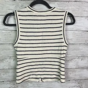 Madewell Split-Crewneck Cardigan Tank in Stripe Size XS thumbnail 6