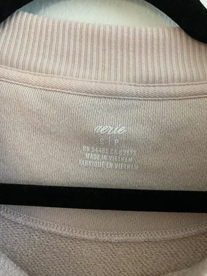 Aerie Long Sleeve Pullover S Light Pink thumbnail 3