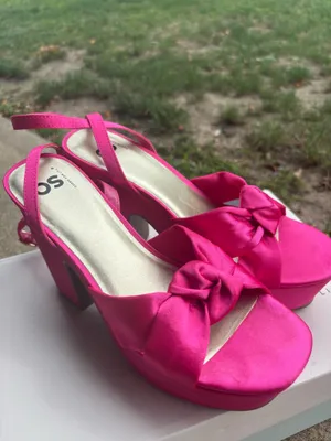 SO 5.5 hot pink violetta platform block heels thumbnail 2