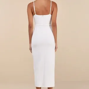 Lulus NWOT White Always Turning Heads Bustier Tulip Sweetheart Midi Dress Large thumbnail 4