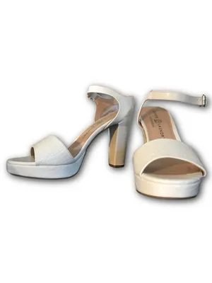 Chinese Laundry White Faux Leather Embossed Platform Heel Shoes (9.5) thumbnail 7