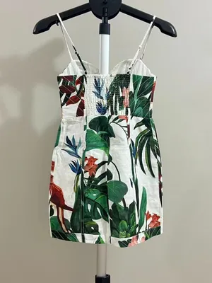 NWOT Farm Rio Midnight Macaw Fiesta Linen Sleeveless Mini Dress Size L thumbnail 12