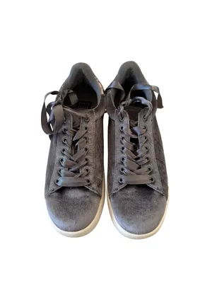 WHITE HOUSE BLACK MARKET Gray Velvet Sneakers Size 7 thumbnail 5