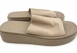 Cushionare Taupe beige Platform Comfort Slide Sandals‎ Shoes Stretch size 11 thumbnail 1