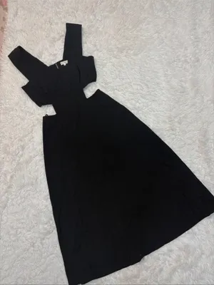 Suno Black Cutout Midi Dress - Classic Women's Dress thumbnail 2