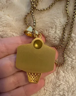 Gold Tone Crystal Basketball Pendant Necklace thumbnail 3