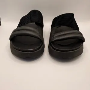 Sorel Kinetic Impact II Slide Black Leather Platform‎ Sandal Womens 7.5 thumbnail 4