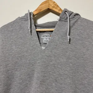 Carhartt Gray Hoodie Size Small Oversized Distressed Women’s thumbnail 4