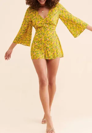 The Magnolia Floral Romper, Size XXS thumbnail 1