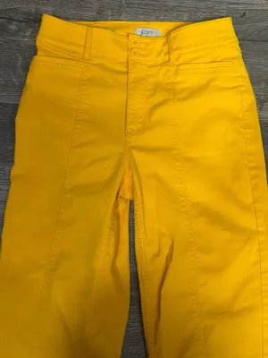 LOFT High Rise Straight Pants Size 2 Golden Yellow Stretch thumbnail 6