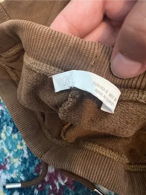 Zara washed Women's Brown Studded Drawstring Shorts thumbnail 8