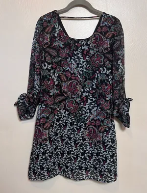 Speechless Women’s Dress Shift Floral Lined Black Pink Blue‎ Size Medium thumbnail 1