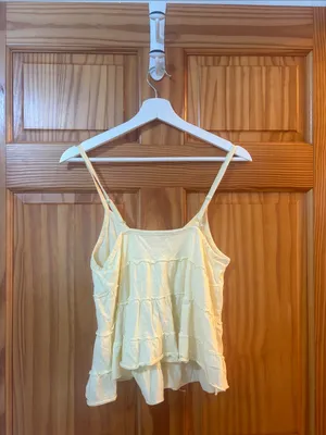 American Eagle Size Small Yellow Peplum Tank Top thumbnail 6