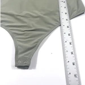 Abercrombie & Fitch Womens Medium Sage Green Buttery Soft Square‎ Neck Bodysuit thumbnail 6