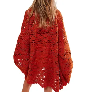 FREE PEOPLE Bell Sleeve Lace Duster in Ivory, One Size, New with Tag MSRP $128 thumbnail 6