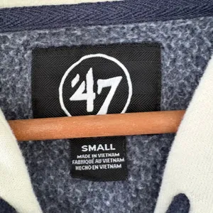 47‎ Brand Detroit Tigers MLB Hoodie Navy Blue Orange Stripe Fleece Sweatshirt S thumbnail 5