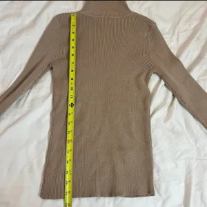 Ambiance Apparel NWOT Neutral Light Brown Ribbed Turtleneck Sweater thumbnail 8