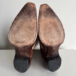 Tony Lama Y2K Floral Design Western Cowboy Boots Size 7 Brown thumbnail 9