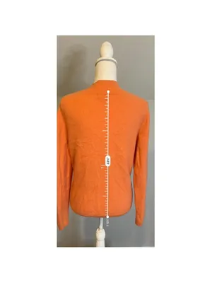 100% Cashmere V-Neck Sweater Orange Size XL thumbnail 6