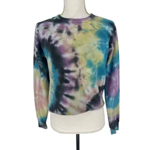 Mother Denim‎ The Hugger Swirling Secrets Tie Dye Sweatshirt XS thumbnail 4