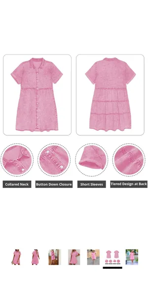 Pink Denim Dress Size XS thumbnail 5